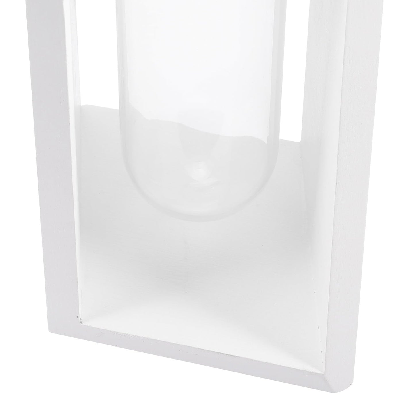 minkissy Test Tube Glass Vase with White Wooden Rack Small Hydroponic Plant Holder for Indoor Wall Garden Terrarium Home Décor