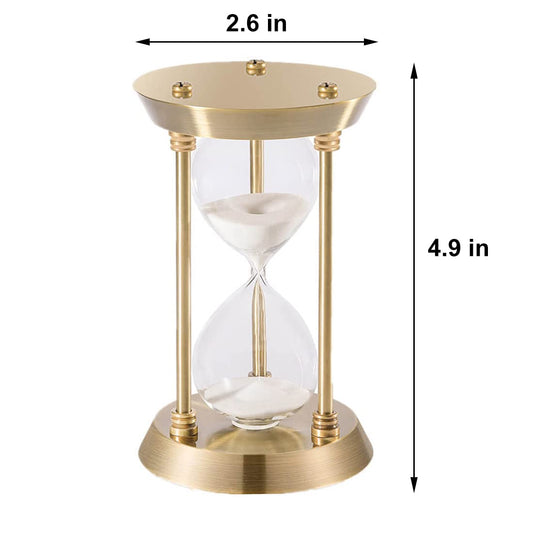 Vintage Sand Timer 3 Minute Hourglass, Small Sand Clock, Antique Brass Sand Watch 3 Min,Antiguo Reloj De Arena 3 Minuto,Metal Unique Sandglass for Gifts Games Kitchen Home Office Decoration