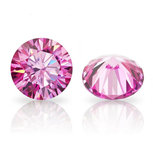 4-10mm Loose Moissanite Stone Garnet Pink Color Various 4 Colors Moissanites Gesmtone 0.3-4ct VVS1 Clarity Gems (Dark Pink, 6.5mm 1ct)
