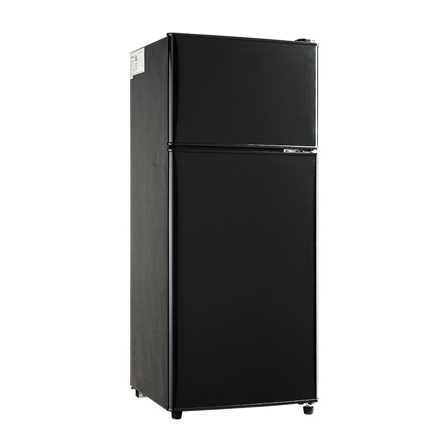 EUASOO KB FLS-80-Black 3.5Cu.Ft Compact and Small Refrigerator with Freezer, Retro Fridge with Dual Door, 7 Level Adjustable Thermostat for Garage, Dorm,Bedroom, Office, Apartment, Black