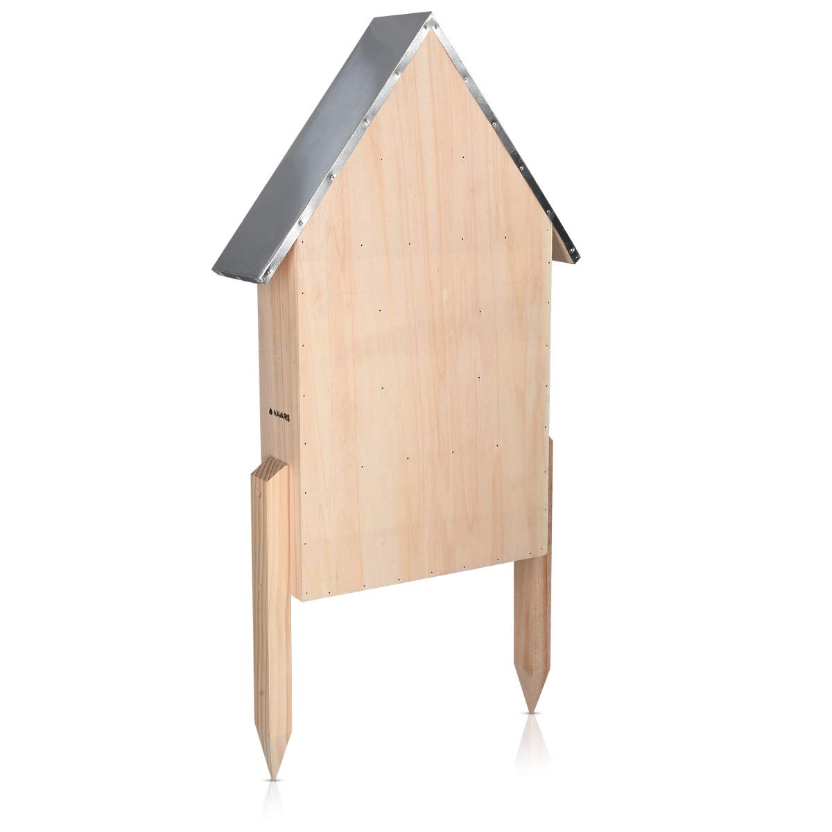 Navaris Insect House with Stakes - Extra Large Wooden Bug Hotel 22.4" H x 15" W - Bee, Butterfly, Ladybug Natural Nesting Habitat for Garden and Yard