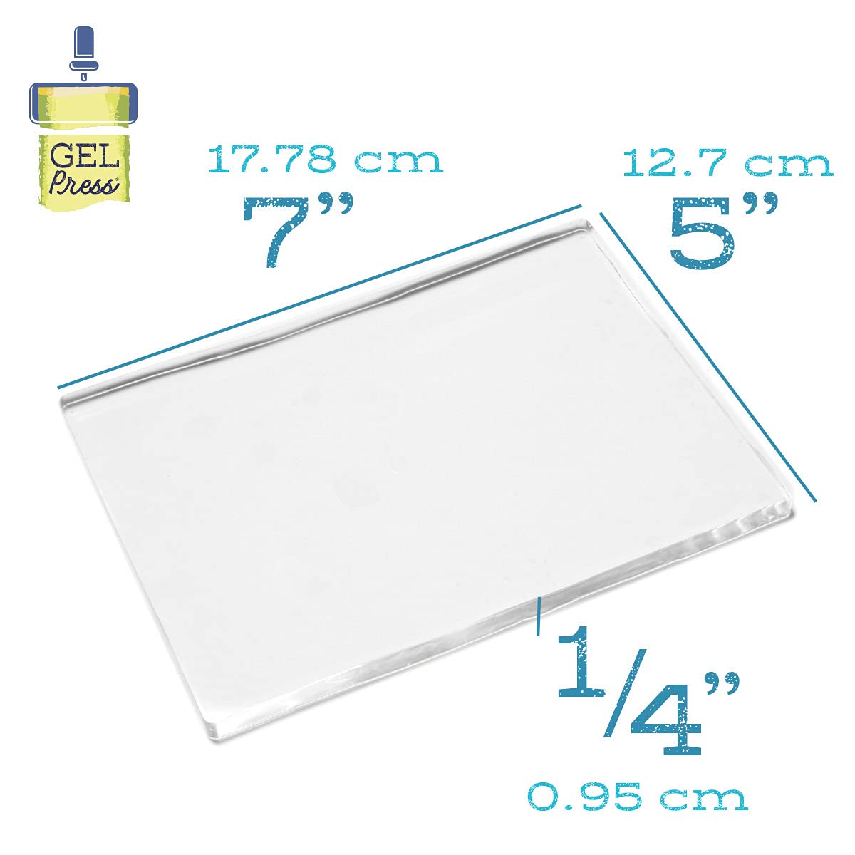 Gel Press Monoprinting Print Plate - 5” X 7” Gel Plate - Printmaking Supplies - Reusable Gel Printing Plate for Press Art for Card Making, Scrapbooking, Journaling, Arts and Crafts, Home Decor