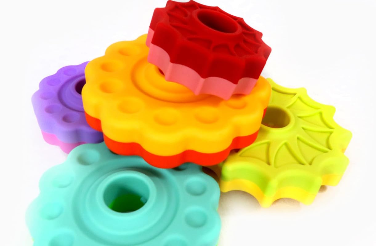 Toddler Tested Spinning Stacker Toy - Rainbow Ring Stacker Montessori Baby Toys for 15 Months+ - Sensory & Learning Toys for Toddlers for Boys & Girls