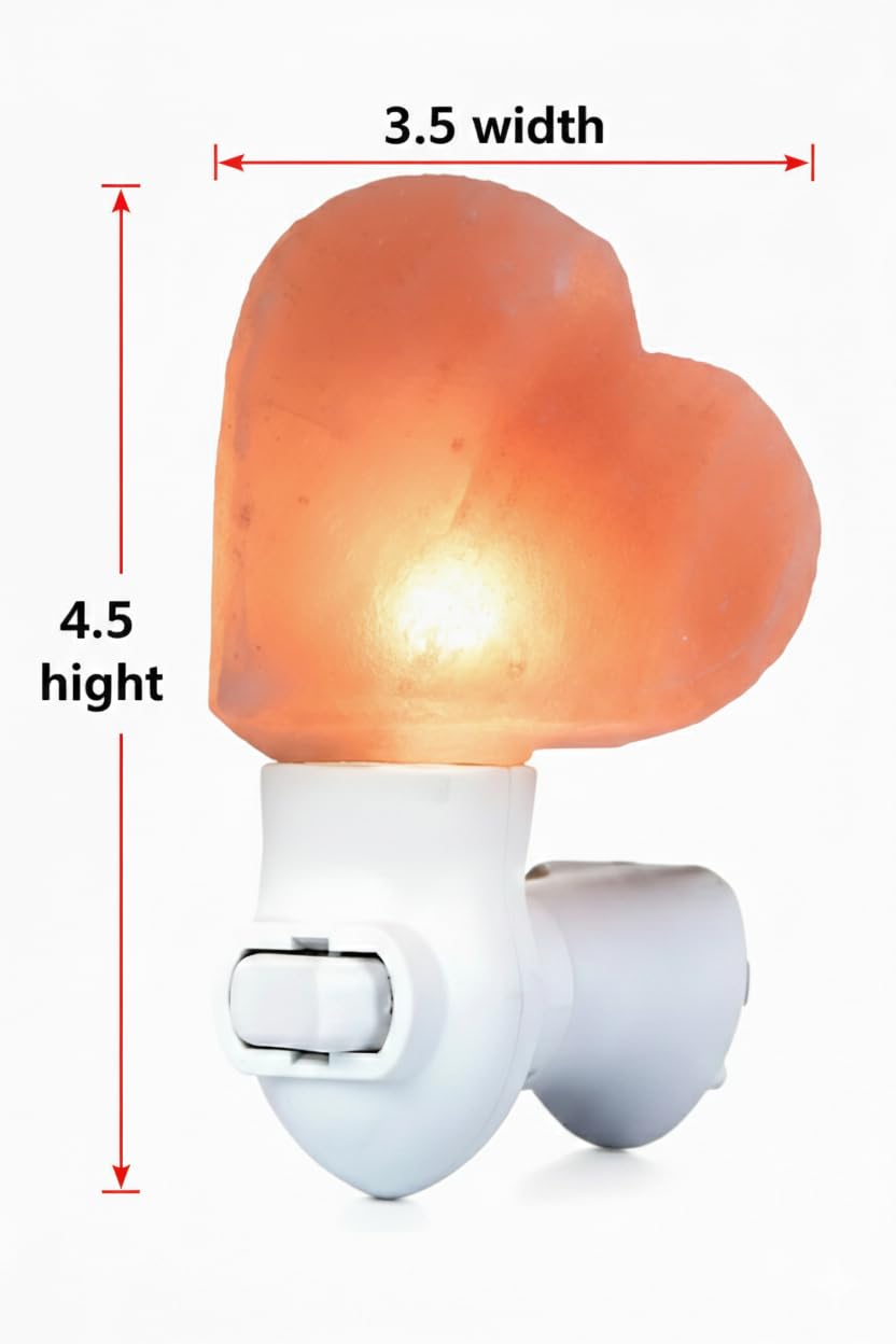 NatureBoost Himalayan Pink Salt Night Lights (Heart, 1)