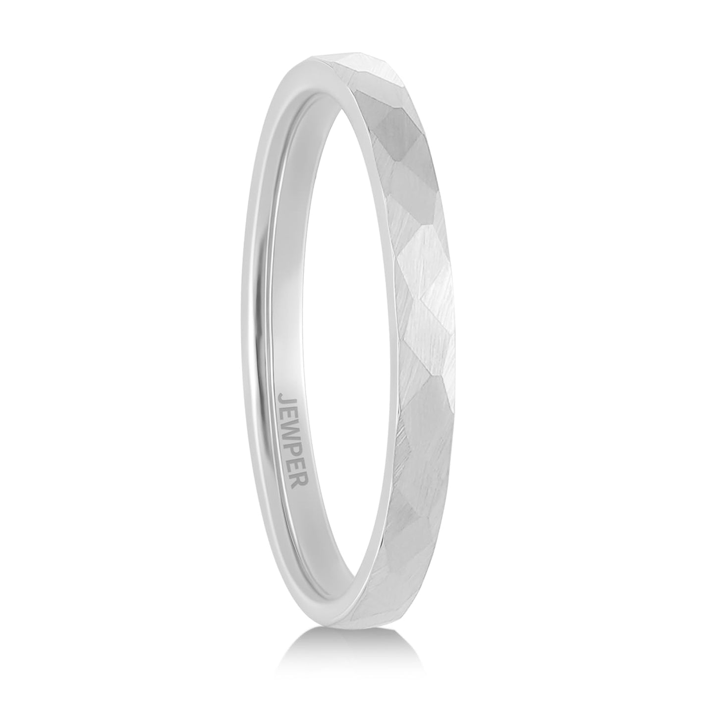 JEWPER 2/4/6/8mm Black/silver/gold Tungsten Rings for Men Womens Couple Fashion Jewelry Promise Engagement Wedding Band Hammered Inner ring inlaid with olive wood Carbide Polished Edge Comfort Fit