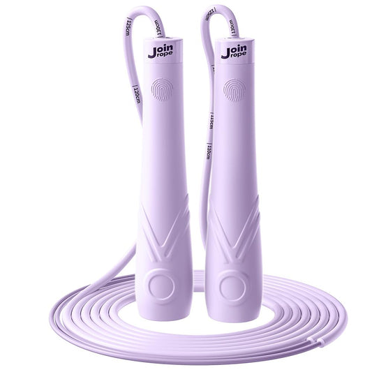 JOINROPE Kids Jump Rope for Children-Adjustable Speed Skipping Rope with Dual Bearings, Segmented Anti-Tangle Cord, Silicone Handles, Indoor Outdoor Fitness Toy for Boys & Girls (Purple)