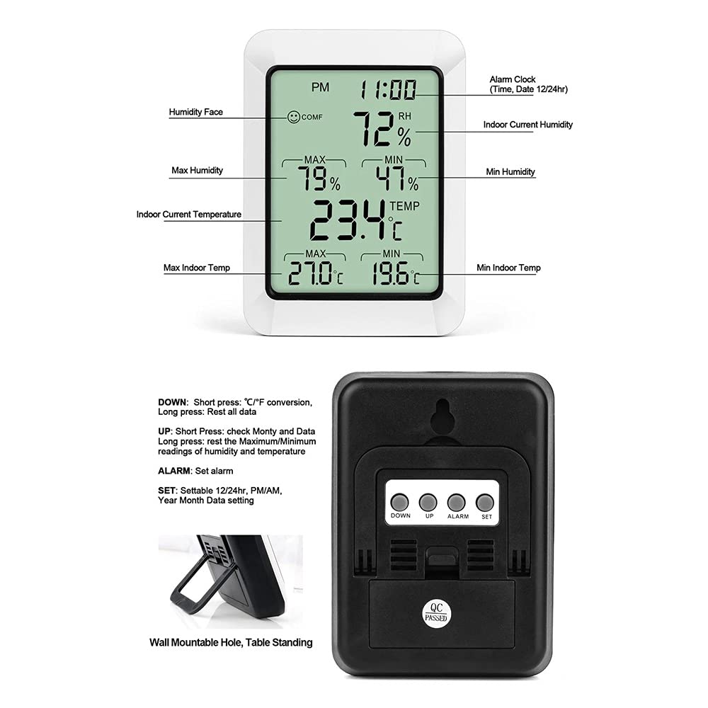 HIONJIN Digital Thermometer Hygrometer Room Indoor Temperature Sensor Humidity Meter Hygrometer