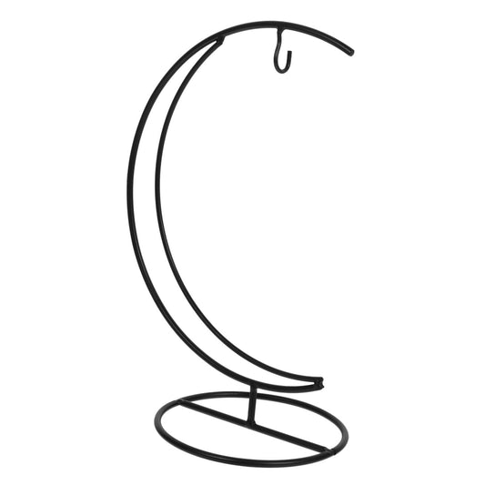 SEWACC Ornament Display Stand Moon- shape Iron Hanging Stand Rack Holder for Hanging Globe Air Plant Terrarium for Christmas Ornament and Home Wedding Decor