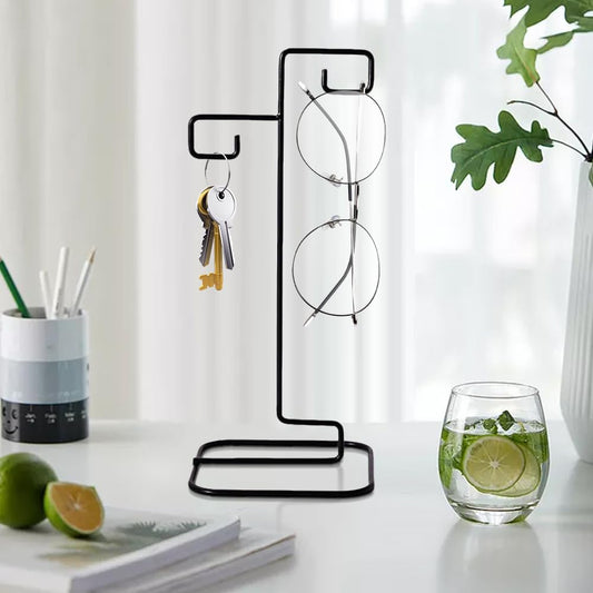 YY YEARCHY Ornament Display Stand Iron Hanging Stand Flower Pot Rack Holder Pothook for Hanging Glass Globe Air Plant Terrarium Witch Ball Home Wedding Christmas Decoration (9.25"x4.13"x4.13", Black)