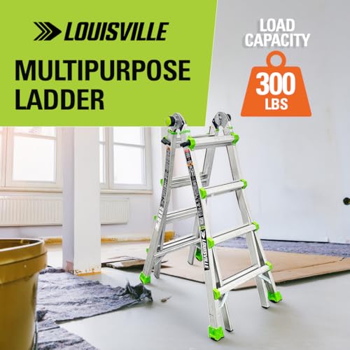 Louisville 18-Ft Reach Aluminum Multipurpose Ladder, Type IA, 300-pound Load Capacity, L-2099-18