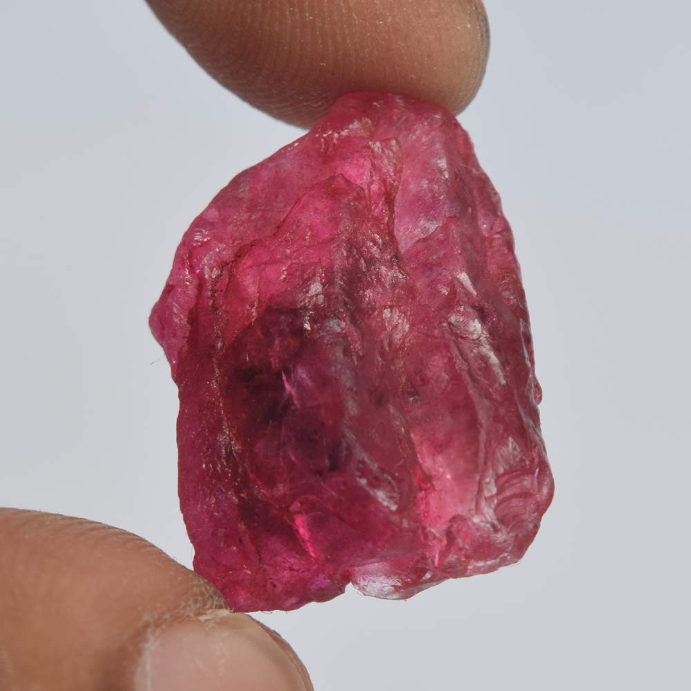 GEMHUB Untreated Raw Rough Ruby 23.00 Ct. Certified Uncut Healing Crystal Natural Red Ruby Gem