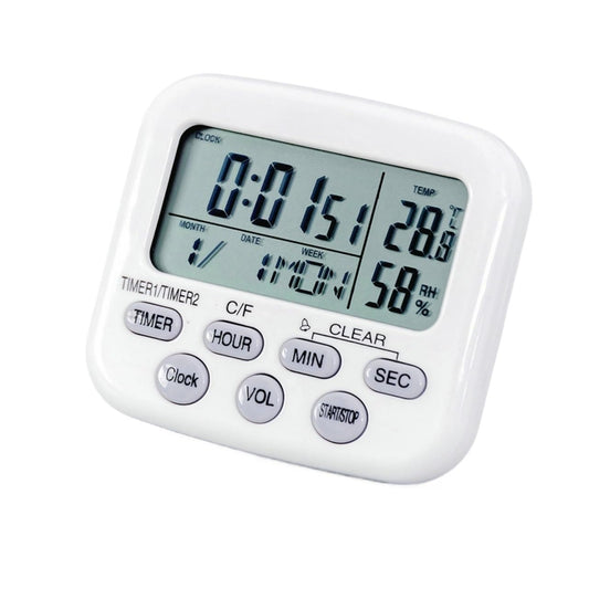 BERHUTJ Multifunction Timer/Thermometer/Hygrometer/Alarm Clock/Calendar Digital Electronic for Kitchen and Study