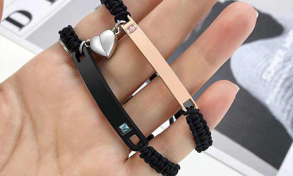 MEALGUET Te Amo Couple Bracelet for him her, Hand Braided Couple Bracelets Set Mutual Attraction Relationship Bracelet Personalized Gift for Men Women, Handmade Jewelry for Lover