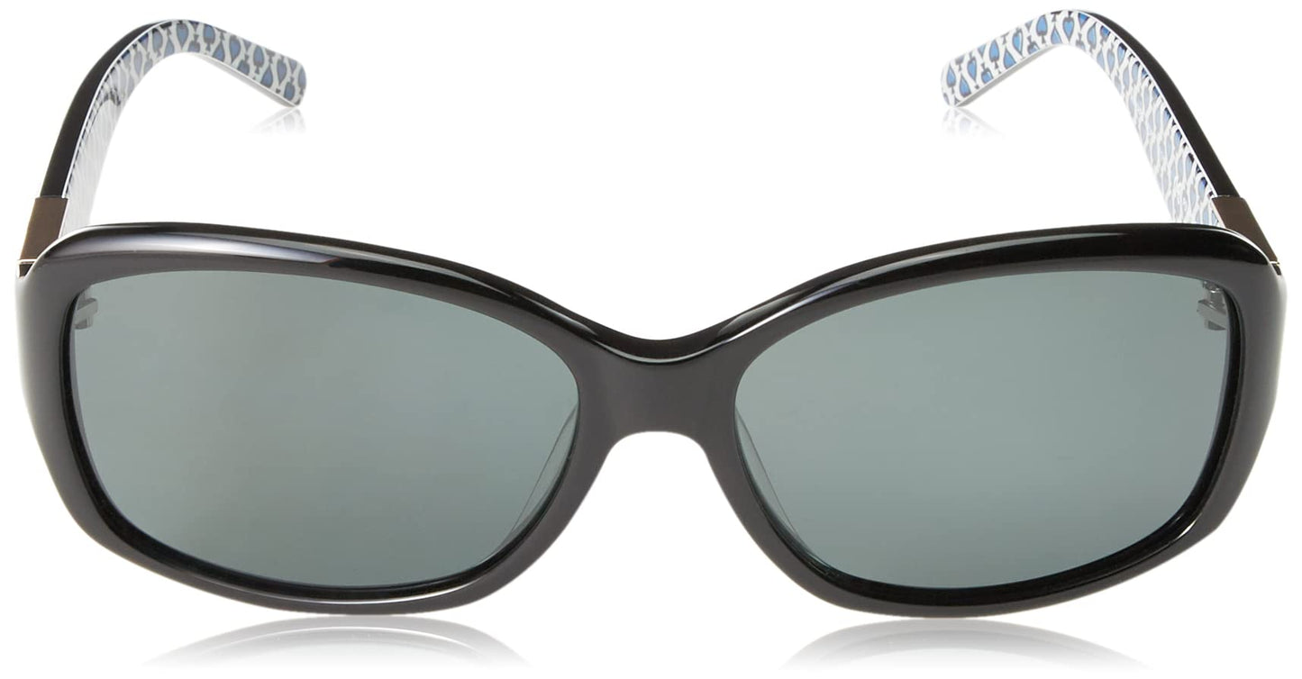 kate spade new york Womens Annika/P/S Butterfly Sunglasses, Black Blue Pattern, 56mm