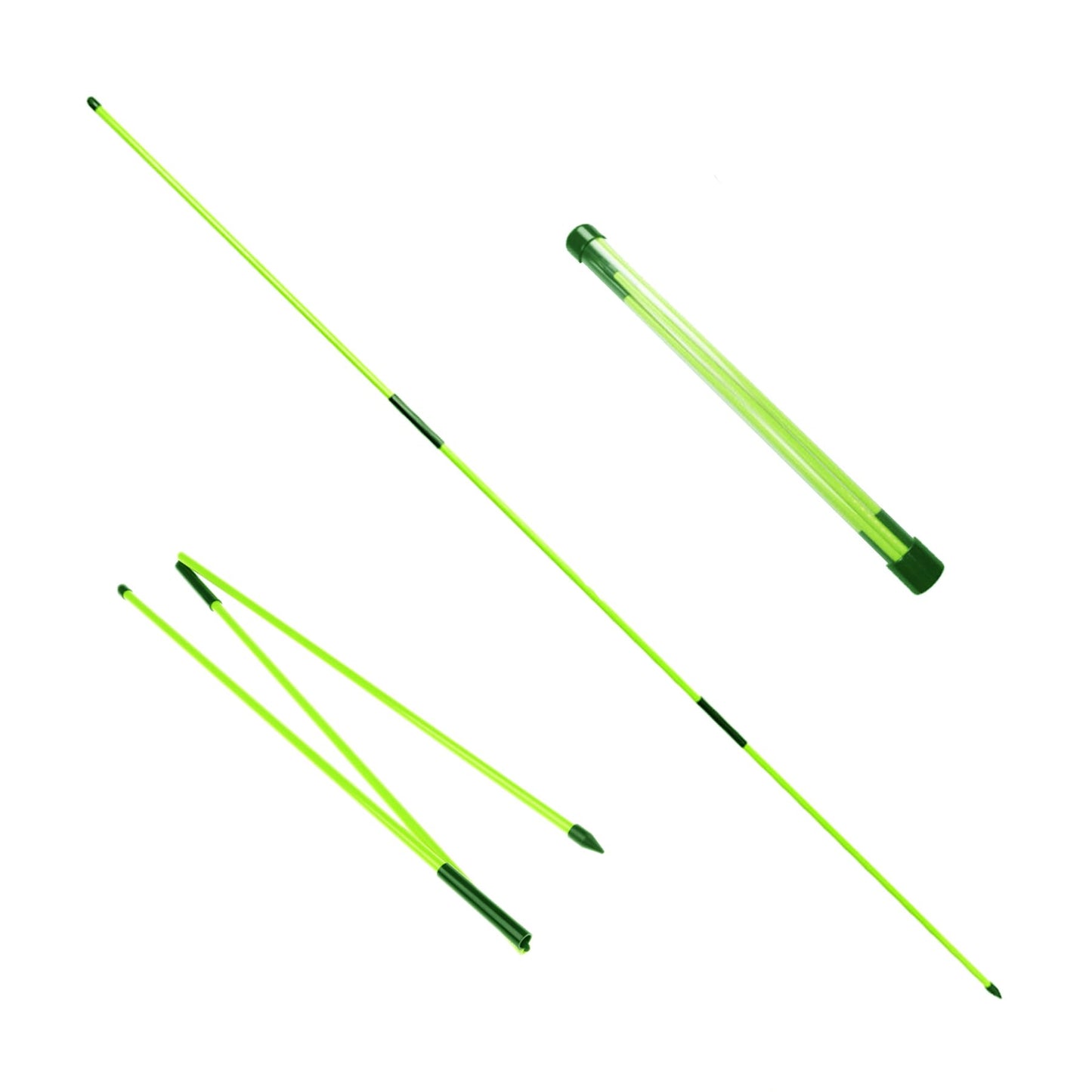 Eshan Golf Alignment Sticks 2 Pack Swing Training Aid Equipment Collapsible Trainer Practice Rods Posture Corrector in Handy Storage Tube Case for Men Women Golfer Swinging (Mint Green)