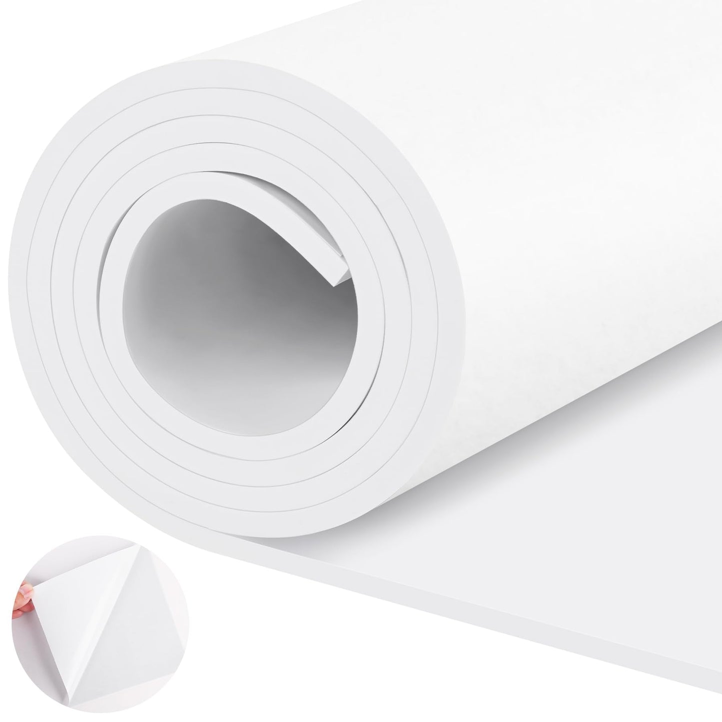 ToLanbbt Self Adhesive EVA Foam Roll - 1/4” Thick, 12” x 59” White Closed Cell EVA Foam Sheets, Weatherproof Soundproof Padding for Automotive, Cabinet, Furniture, Crafts, DIY