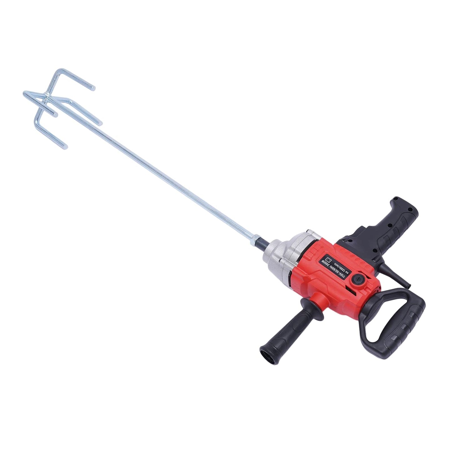 Mud Mixer Set with 2 Mixing Paddles 2400W, 1200RPM Mortar Mixer, Corded Electric Drill Mixer, Cement Mixer Tool Machine for Paint, Mud, Plaster, Concrete