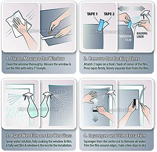 BDF S05 Window Film Daytime Privacy and Heat Control Mirror Silver 5 (Very Dark) - 36in X 49ft