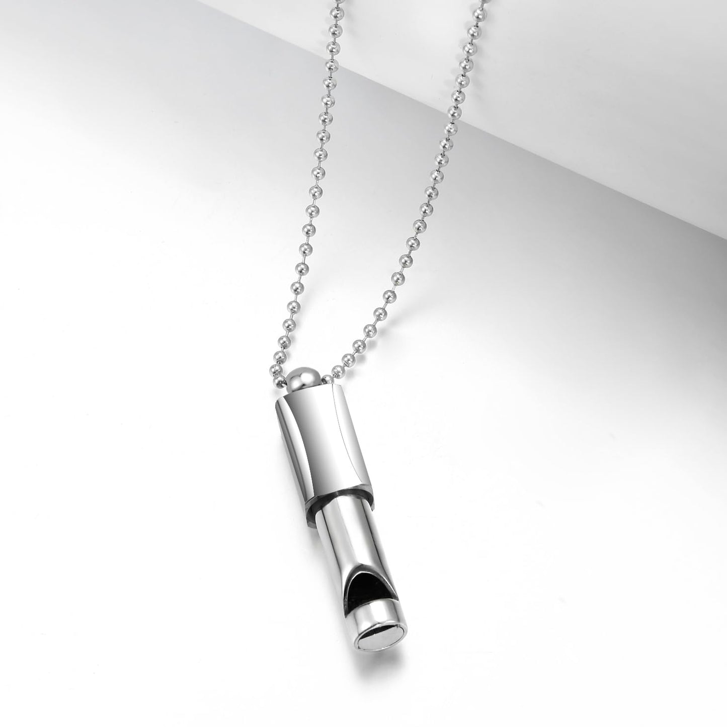 BOLAGTIER Anxiety Whistle Frequency Healing Devices Mindfulness Breathing Necklace Meditation Tuning Tool Stress Relief Outdoor Emergency Life Saving Tools Jewelry Gift for Women Men (Steel)