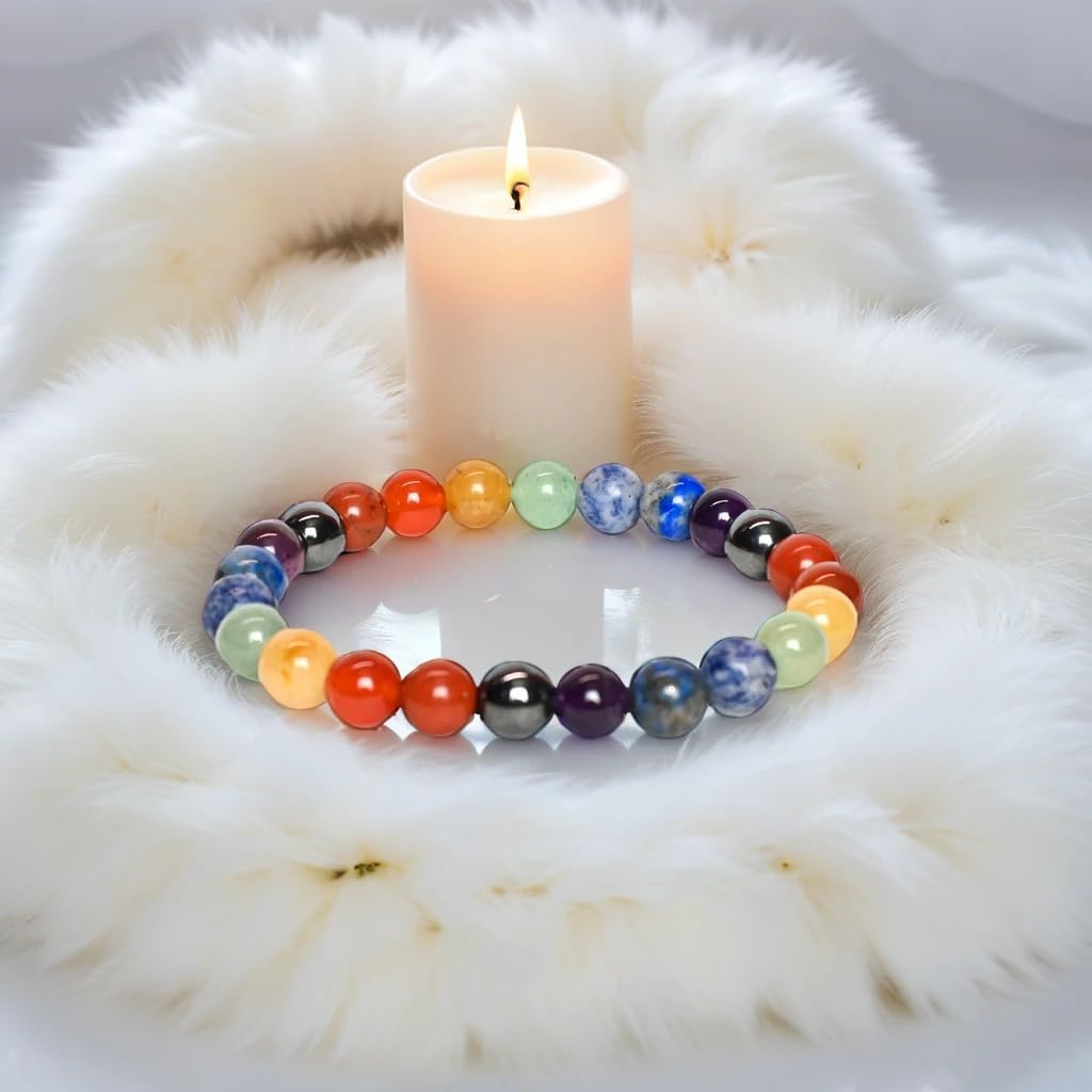VIVIRAA 7 Chakra Bracelet - Handmade Healing Crystal & Gemstone Bracelet for Spiritual Balance, Positivity, Good Luck, Money & Prosperity | Unique Gift for Women/Mom (7 Chakra - MultiColor)