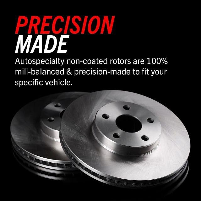 PowerStop Front Brake Kit For Lexus ES300h 2013-18 |ES350 2007-18 |Toyota Avalon 2008-18 |Camry 2007-17 - Disc Rotors & Ceramic Brake Pads Replacement, KOE3053