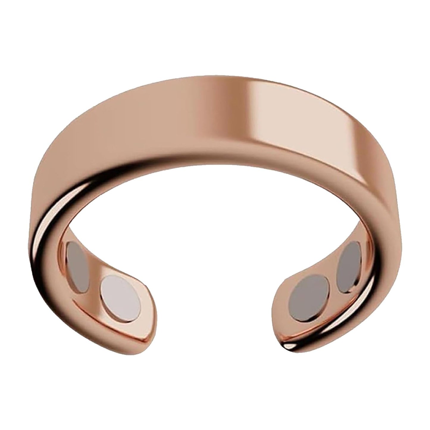 IENRGJ Magnetic Rings for Women/Man, Vayro Ring, Adjustable Stainless Steel Rings, Classic Open Design Black/Silver/Rose Gold/Gold (Rose gold)