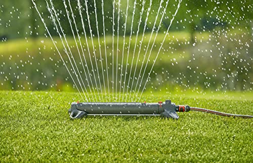 GARDENA 20570 | Up to 3800 sq ft - AquaZoom Adjustable Oscillating Yard Sprinkler, for Watering Large Area Lawn and Garden. Aquazoom Outdoor oscillating Sprinkler has Wide Heavy Duty Base.
