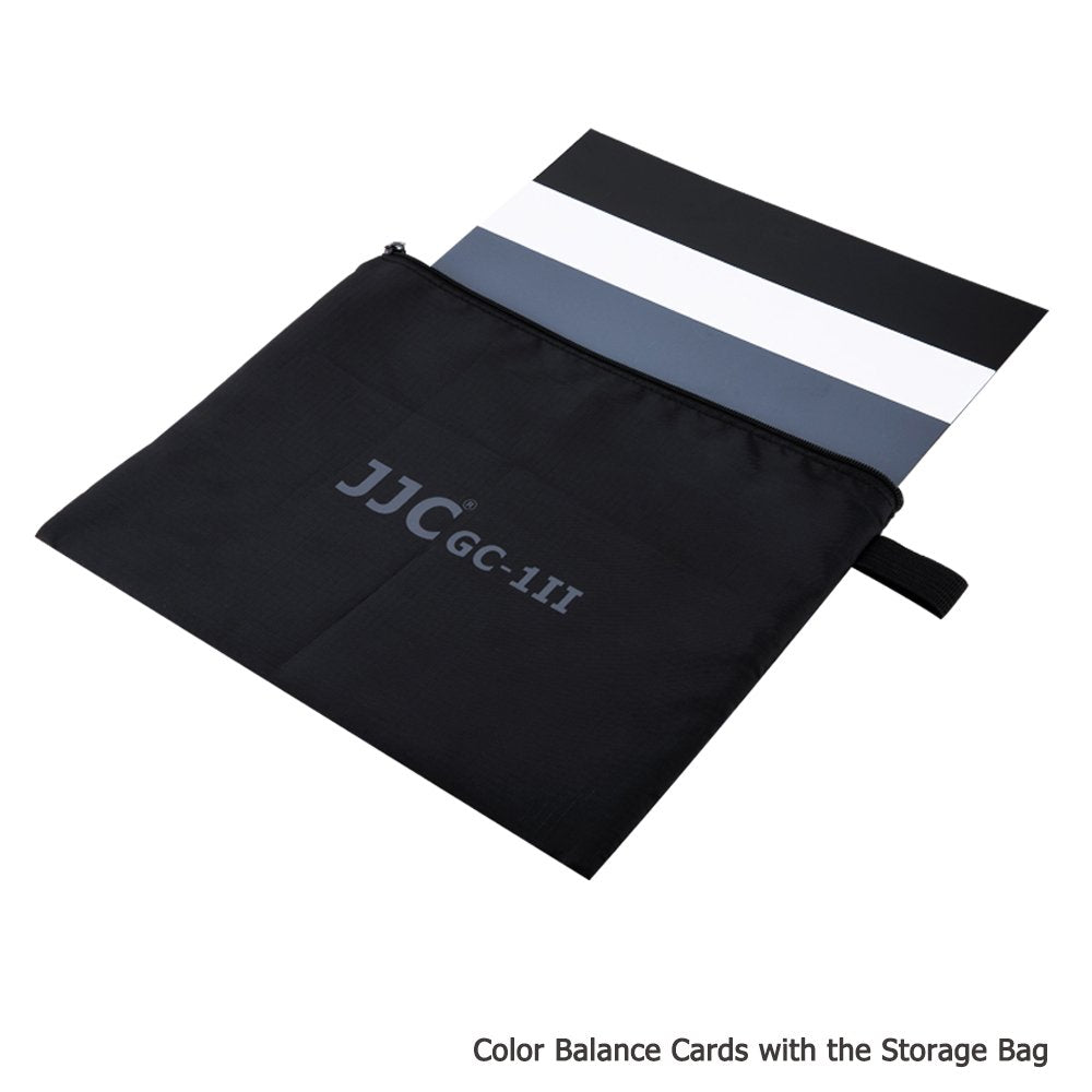 18% Neutral Grey Card JJC White Balance Card for DSLR Camera Video Film 10x8 PVC Exposure Photography Card Custom Calibration Camera Checker Card with Grey,White,Black Cards & a Storage Bag