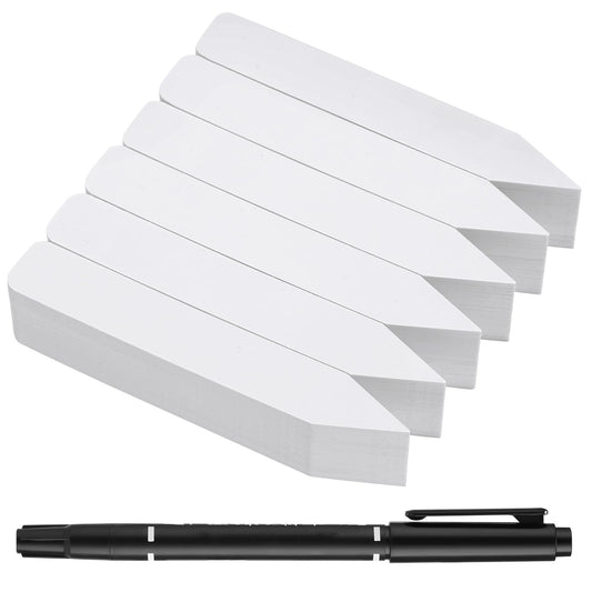 500 Pack Plant Labels, 4 Inch Potted Plant Name Tags Plastic, Seedlings Seed Markers Nursery Plant Stake Tag with Marking Pen for Outdoor Indoor Garden Patio Flower Vegetable, White