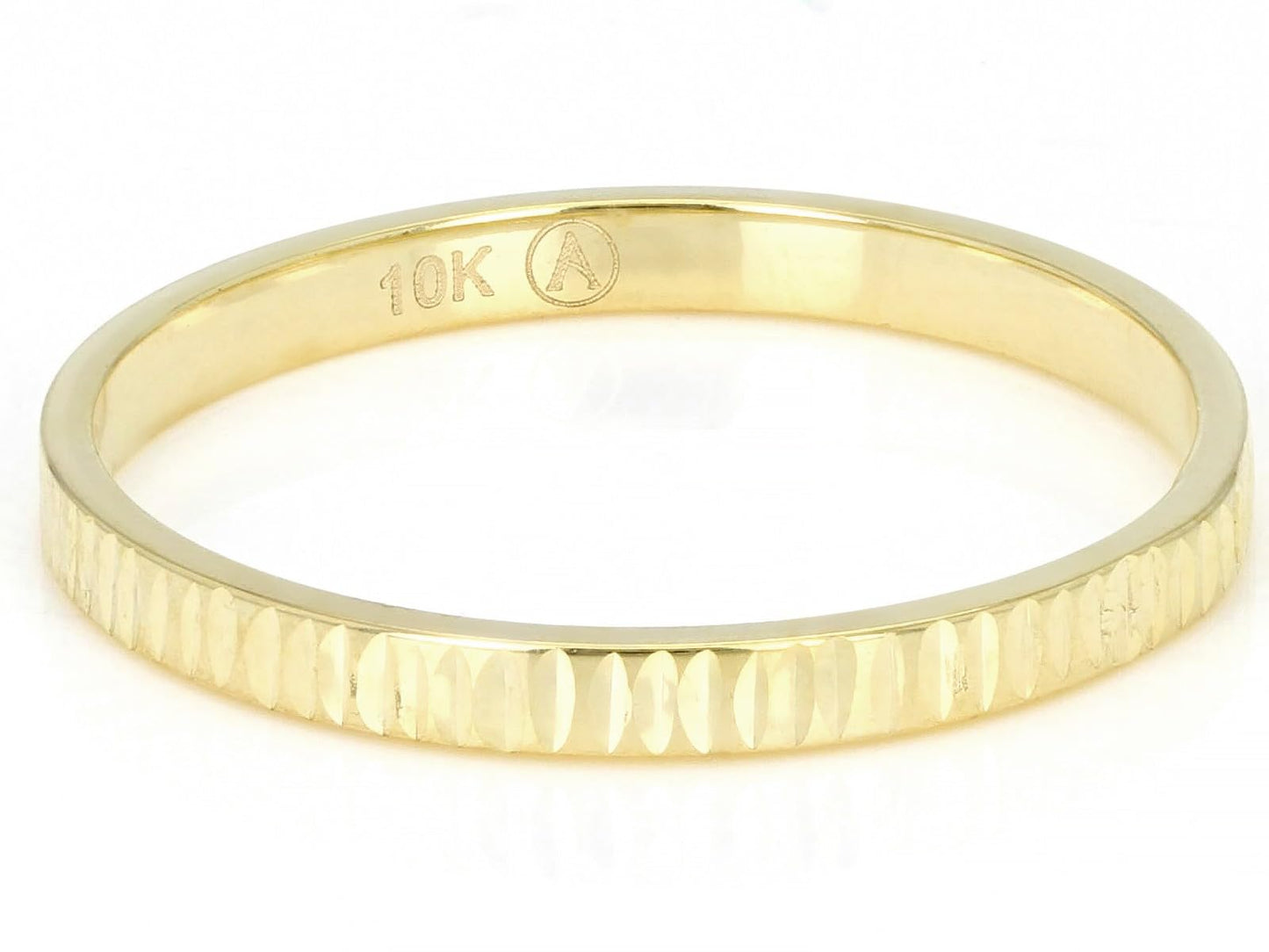JTV 10K White Gold, Yellow Gold or Rose Gold 2mm Textured Band Ring - Elegant and Durable Wedding Band for Men and Women (Yellow Gold, 11)
