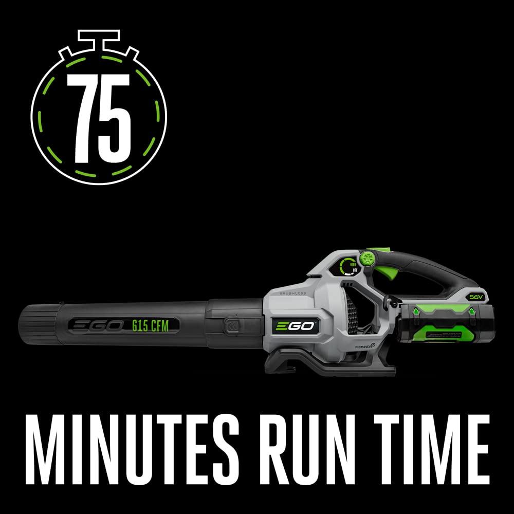 EGO POWER+ Leaf Blower, Cordless Electric 615 CFM, Includes 56V 2.5Ah Battery and Charger - LB6151