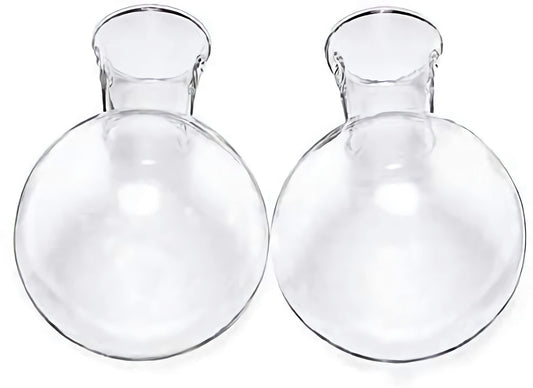 Kingbuy Bulb Glass Vase with Side-Hole (Hole to Hole Opening Dia.: 1.18 in) for Replacement Planter Terrarium with Wooden Stand Accessories Desktop Hydroponics Water Plant Propagation Station, 2 Pack