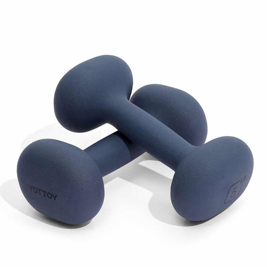 YOTTOY Weights Dumbbells Set for Women,5 Pound Dumbbells Set of 2, Non-Slip Hand Weights for Home Workouts, Portable Strength Training Neoprene dumbbells (Blue, 5LB-Pair)