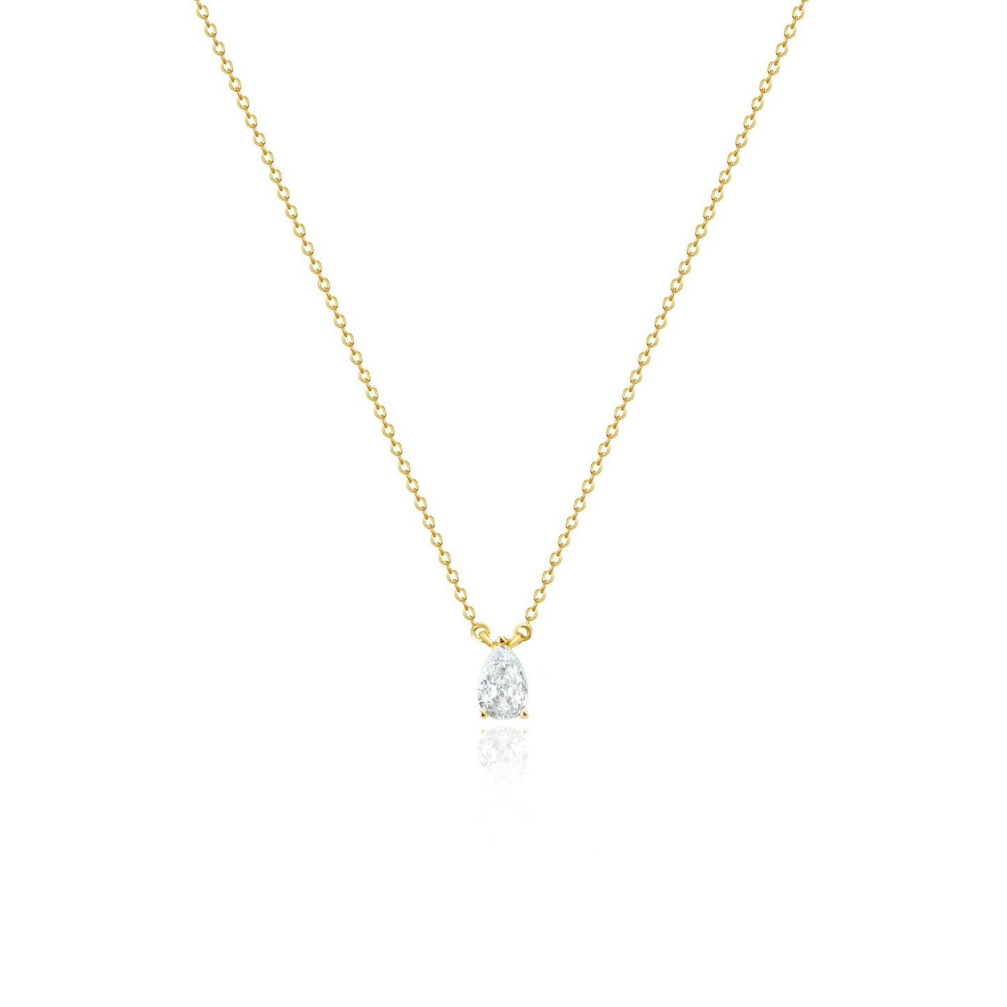 Zeffy Dainty Gold Necklace for Women Simple Small CZ Teardrop Diamond Choker Trendy Gold Jewelry Gifts