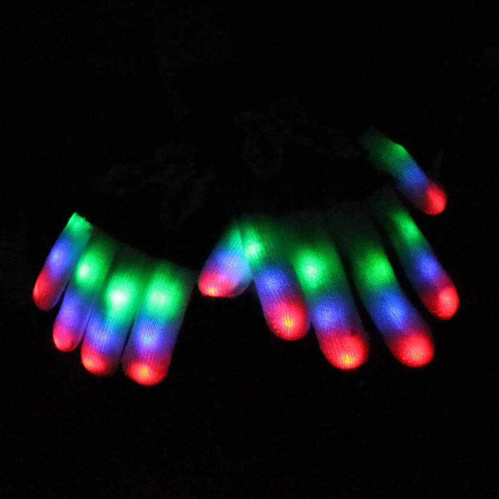 Luwint Kids LED Gloves Finger Light up Gloves - Flashing Autistic Cool Toys for Boys Girls, Children 3-7 Years