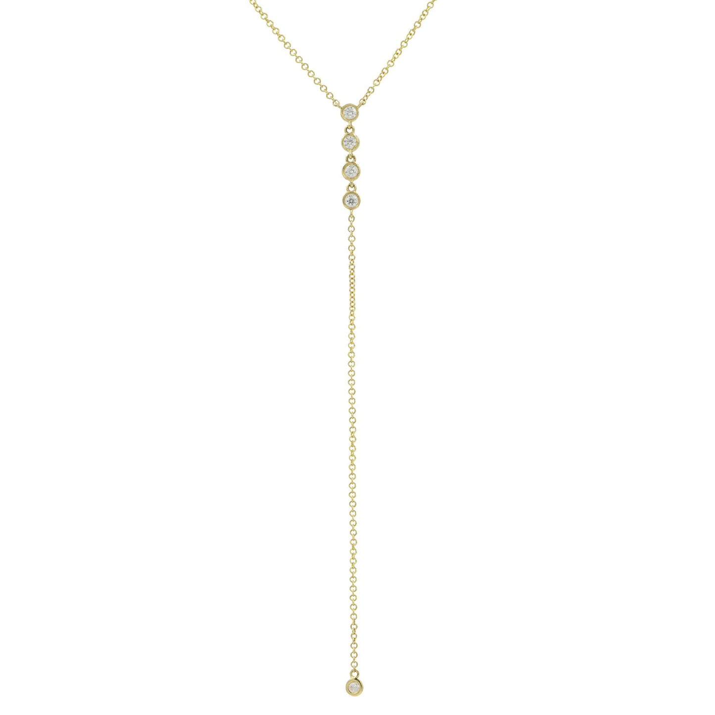 Fwlisesa CZ Teardrop Lariat Necklace for Women, Dainty Long Gold Necklaces 14k Gold Drop Necklace Simple Gold Pendant Necklace Aesthetic Y Necklace Costume Gold Jewelry for Women