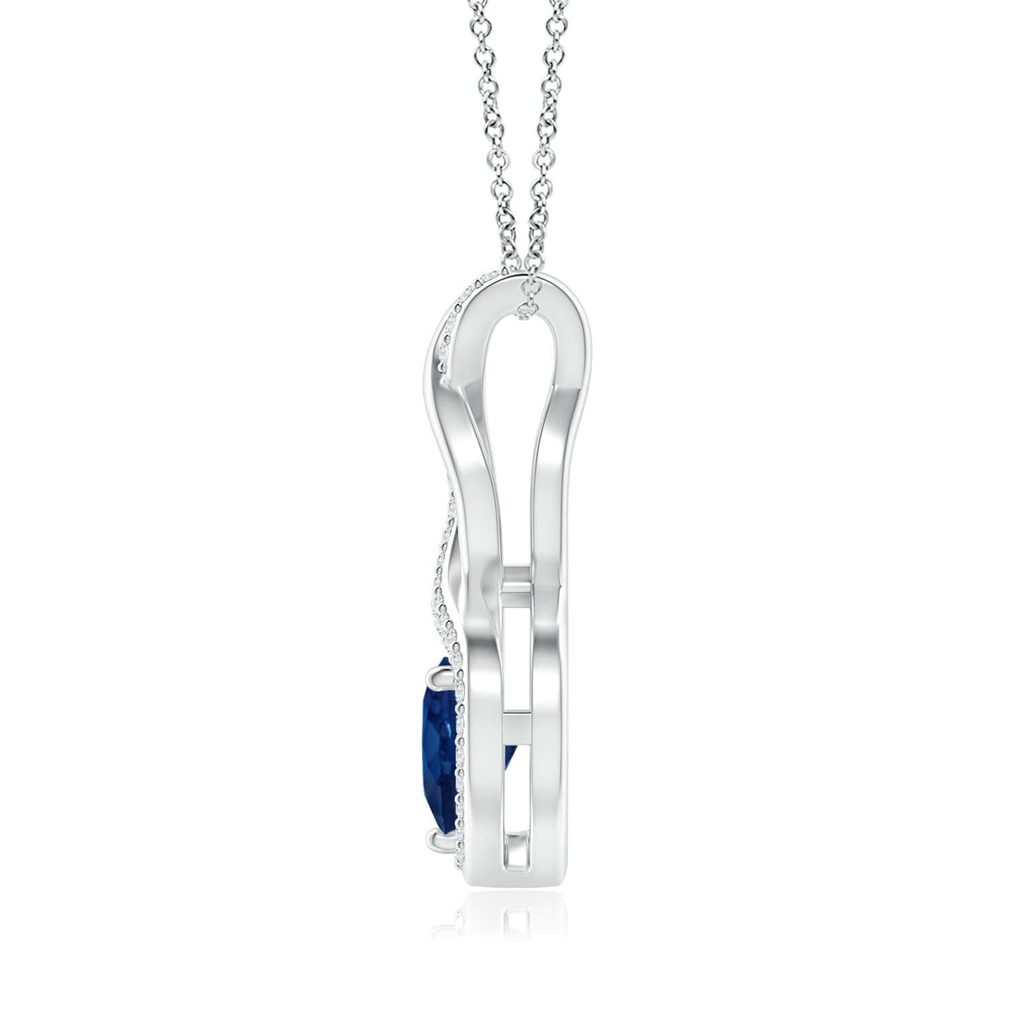 Angara Natural Blue Sapphire Pendant for Women | 0.3 ct Heart Shape Blue Sapphire Diamond Heart Pendant Necklace in Platinum | September Birthday, Anniversary, Gemstone Jewelry Gift | AA | 4mm