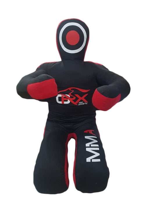 MMA Grappling Dummy - Judo Punching Bag, MMA BJJ Jiu Jitsu Sitting Position Hands Front (UNFILLED, Canvas) (59", Black Canvas)