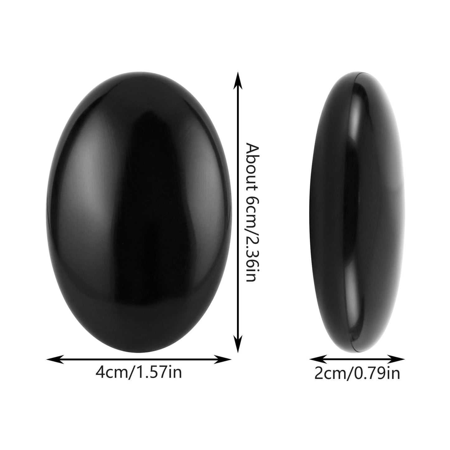 Nvzi Black Obsidian Crystal Palm Stone, Worry Stones, Crystals and Healing Stones, Polished Rocks, Natural Gemstones, Chakra Stones for Healing Crystals Daily Use