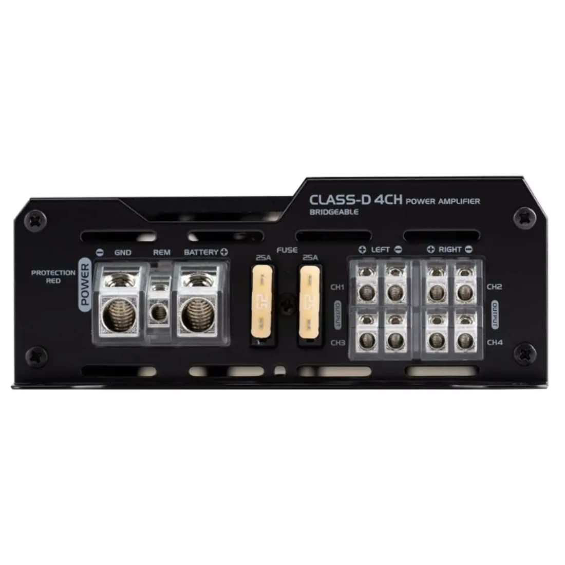 Jensen JA4B 460W RMS 4-Channel Class-D Car Audio Compact Amplifier with DSP