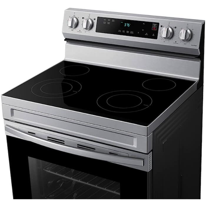 Samsung 6.3 Cu. Ft. Smart Freestanding Electric Range with Steam Clean, Stainless Steel, NE63A6111SS/AA