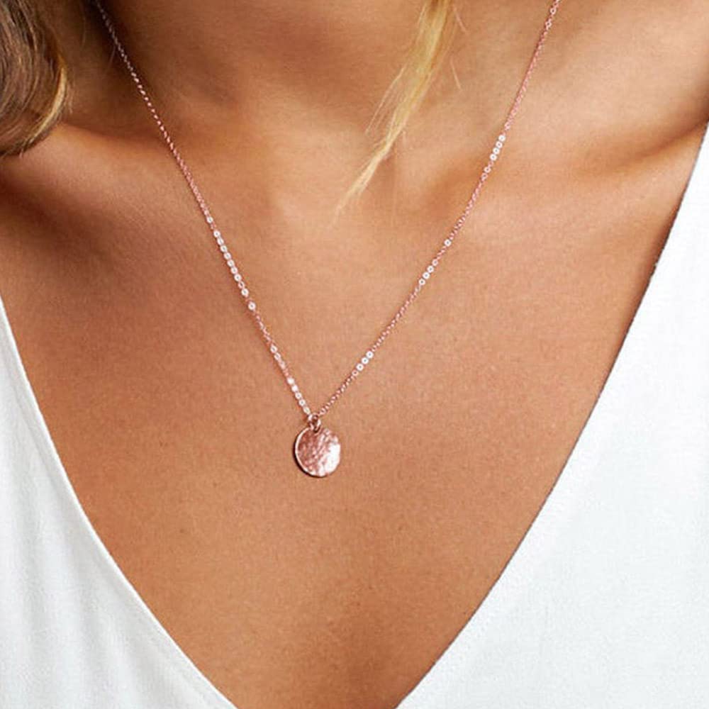 Turandoss Necklaces for Women - Circle Necklace Delicate Choker Pendant Necklace Necklace for Women Simple Jewelry Necklace Choker