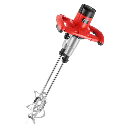 Meticuloso Concrete Mixer 2100W, Upgraded Double Paddle, Portable Cement Mixer with 6 Speed, 950RPM, Handheld Mud Mixer for Mortar, Paint, Grout, Plaster, Thinset, Fodder Stirring Tool