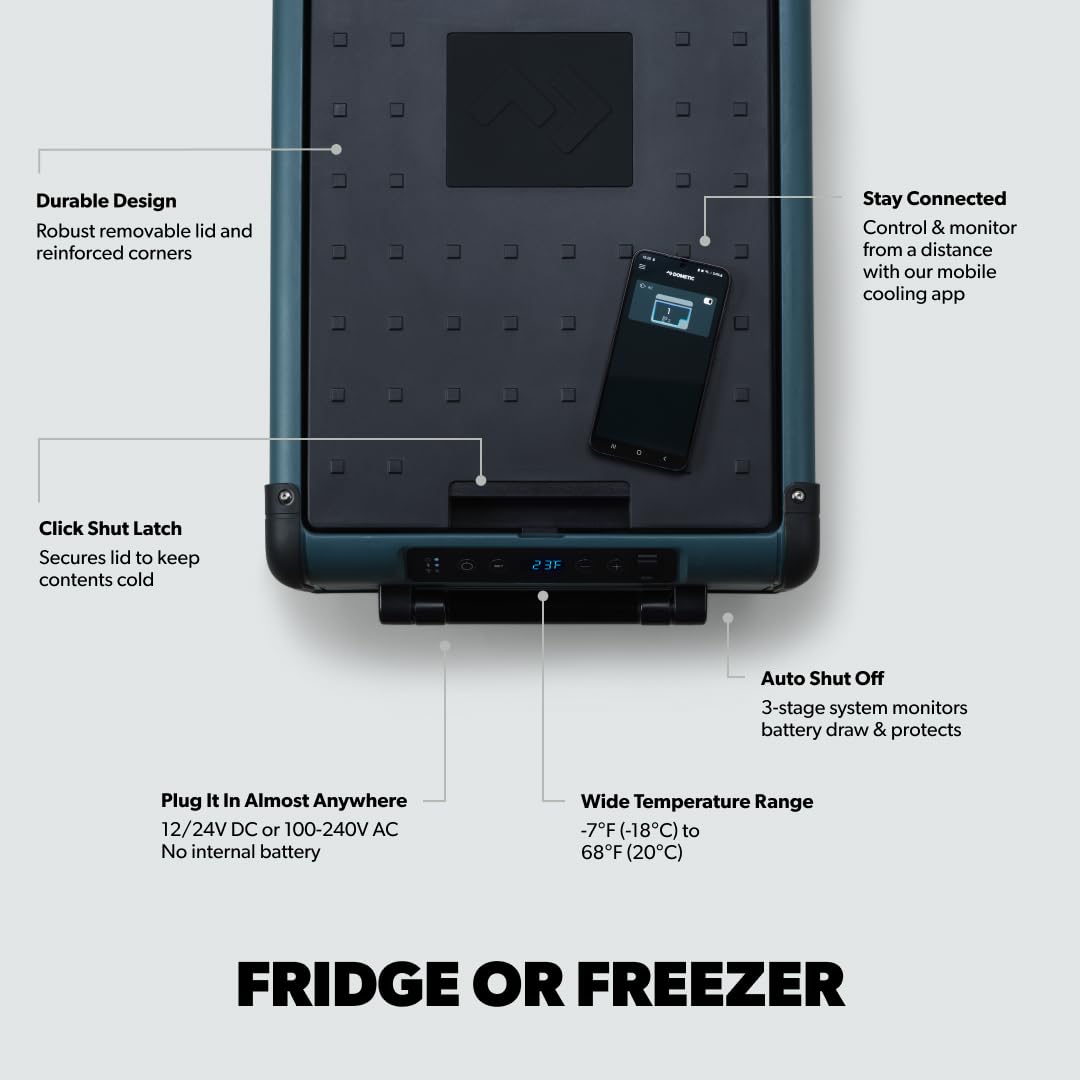 Dometic CFX2 28-Liter Portable Refrigerator and Freezer, Powered by AC/DC