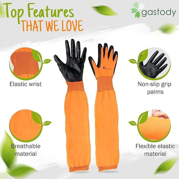 Gastody™ Long Gardening Gloves Women and Men S - Long Sleeve Garden Gloves Multipurpose Heavy Duty Outdoor and Indoor - Long Cuff Garden Gloves - Thorn Resistant Protective Work Rose Pruning Gloves