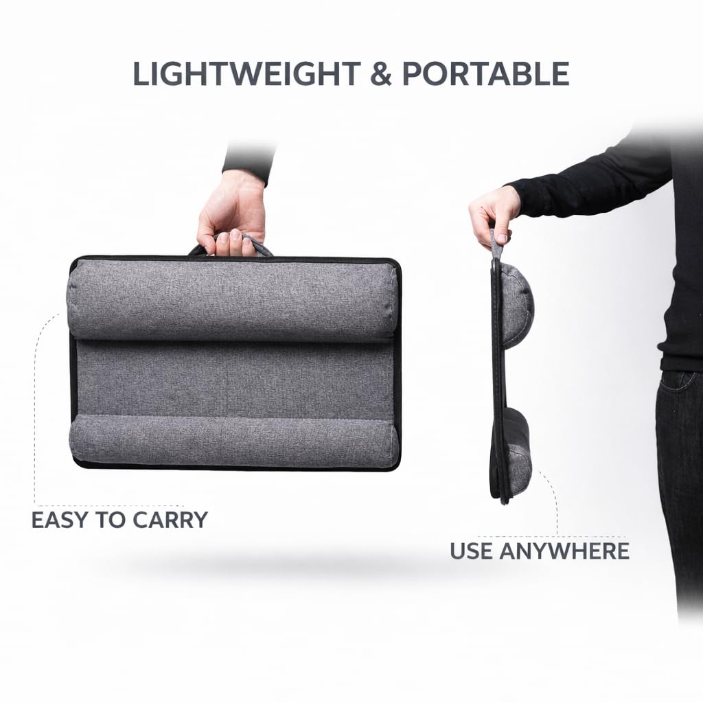 Lap Desks for Adults, Home Office Black Carbon Laptop Lap Desk Stand with Wrist Rest, Mouse Pad & Phone Holder, Cushioned Lap Tray Laptop Stand for Bed & Couch, Fits up to 15.6 Inch Laptops