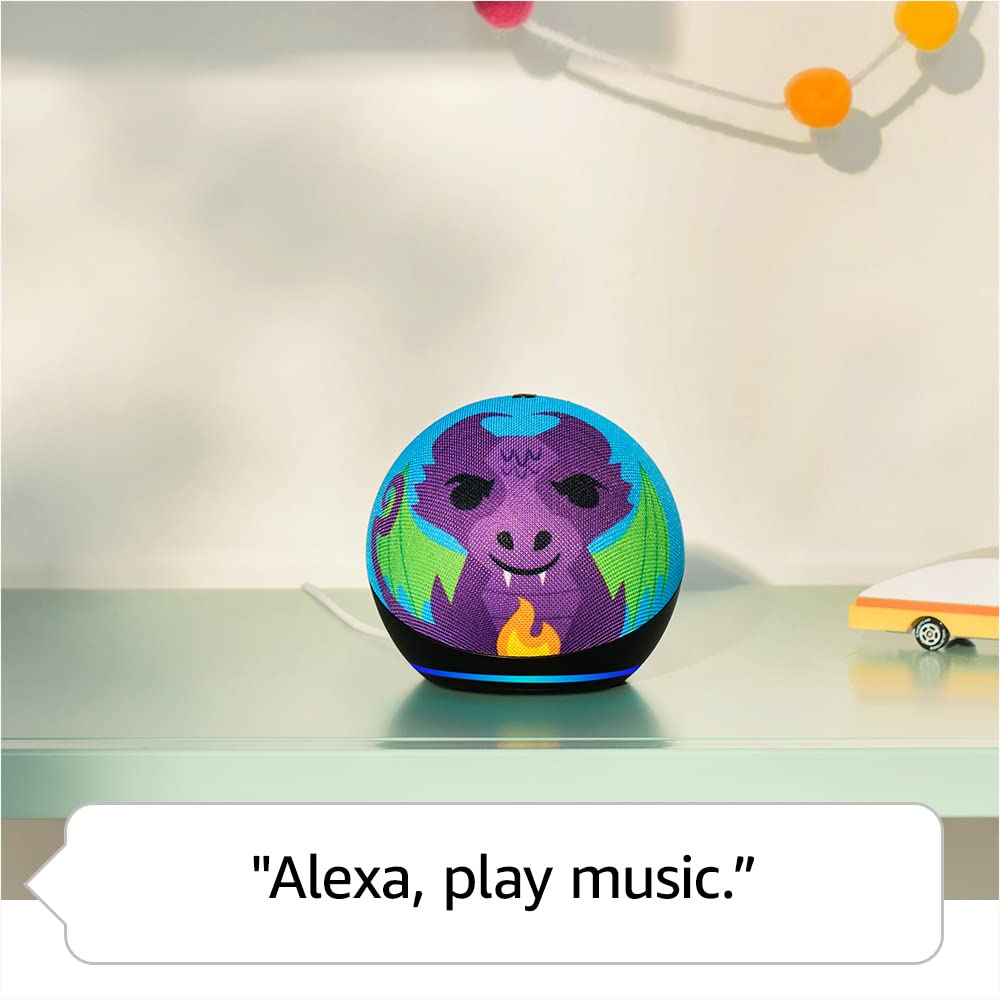 Echo Dot (5th Gen) Kids Dragon with Echo Glow