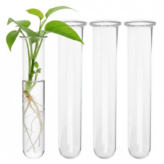 Veemoon 4pcs Plant Propagation Glass Tubes Clear Plants Test Tubes Tiny Hydroponic Planter Vase Decorative Table Terrarium Propagation Station Accessory for Home Office Garden Hydroponic Cuttings