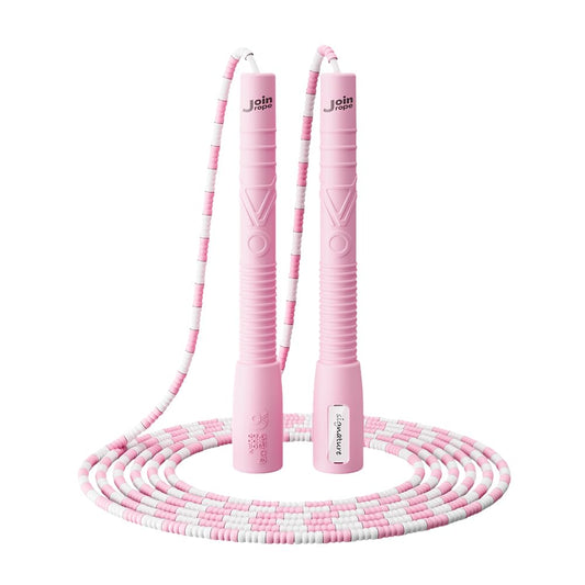 JOINROPE Skipping Rope, Adjustable Beaded Jump Rope with Double Bearing, Jump Rope for Kids at Home Schoel Gym,Tang-Free Flexible and Durable Jumping Ropes for Fitness (Pink)