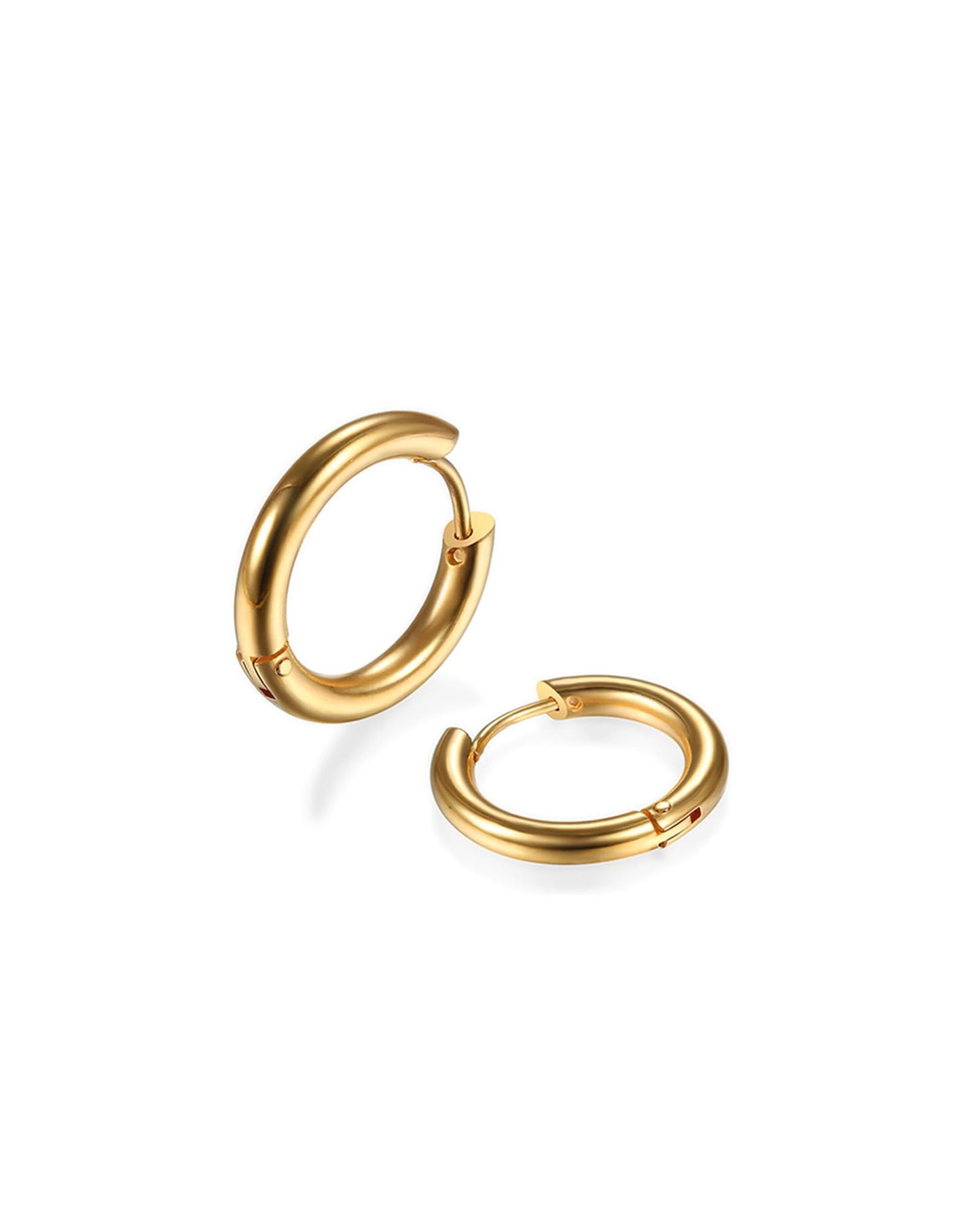 316L Surgical Stainless Steel Huggie Hoop Earrings 8mm Gold Hypoallergenic Earrings Hoop Cartilage Helix Lobes Hinged Sleeper Earrings For Men Women(B01:8mm Gold(THK 2.0mm))